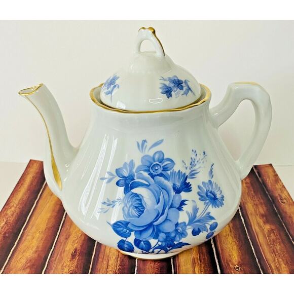 Antique Porcelaine De France Tea Pot Coffee Pot and Creamer Set of 3 - Picture 7 of 11